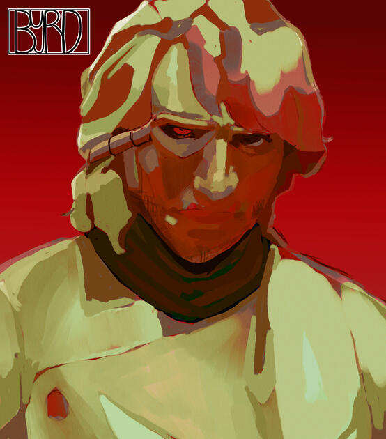 Dewitt A drawing of my friend's oc staring at the viewer sternly.